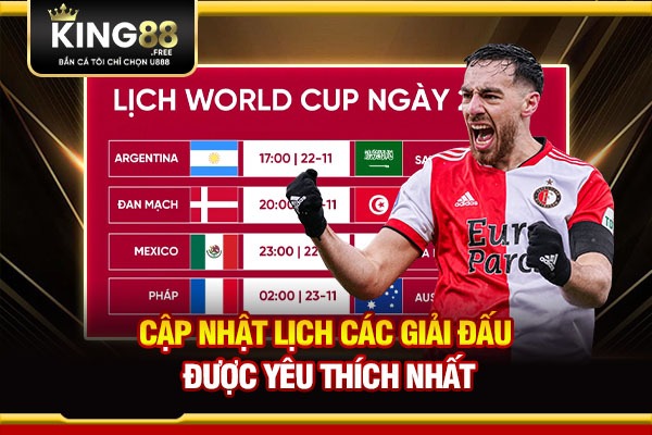  Cập nhật lịch các giải đấu được yêu thích nhất 